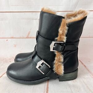 Aimee Kestenberg Faux Fur Lined Sammy Leather Moto Winter Boots